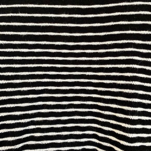 Charter Club Black and White Striped Open Cardigan 100% Cotton - Picture 4 of 5